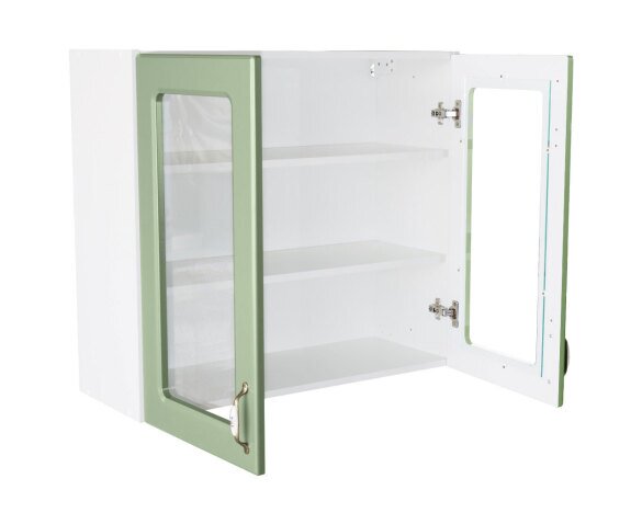 Corp superior vitrina 80 cu 2 usi Zebra MDF verde drept